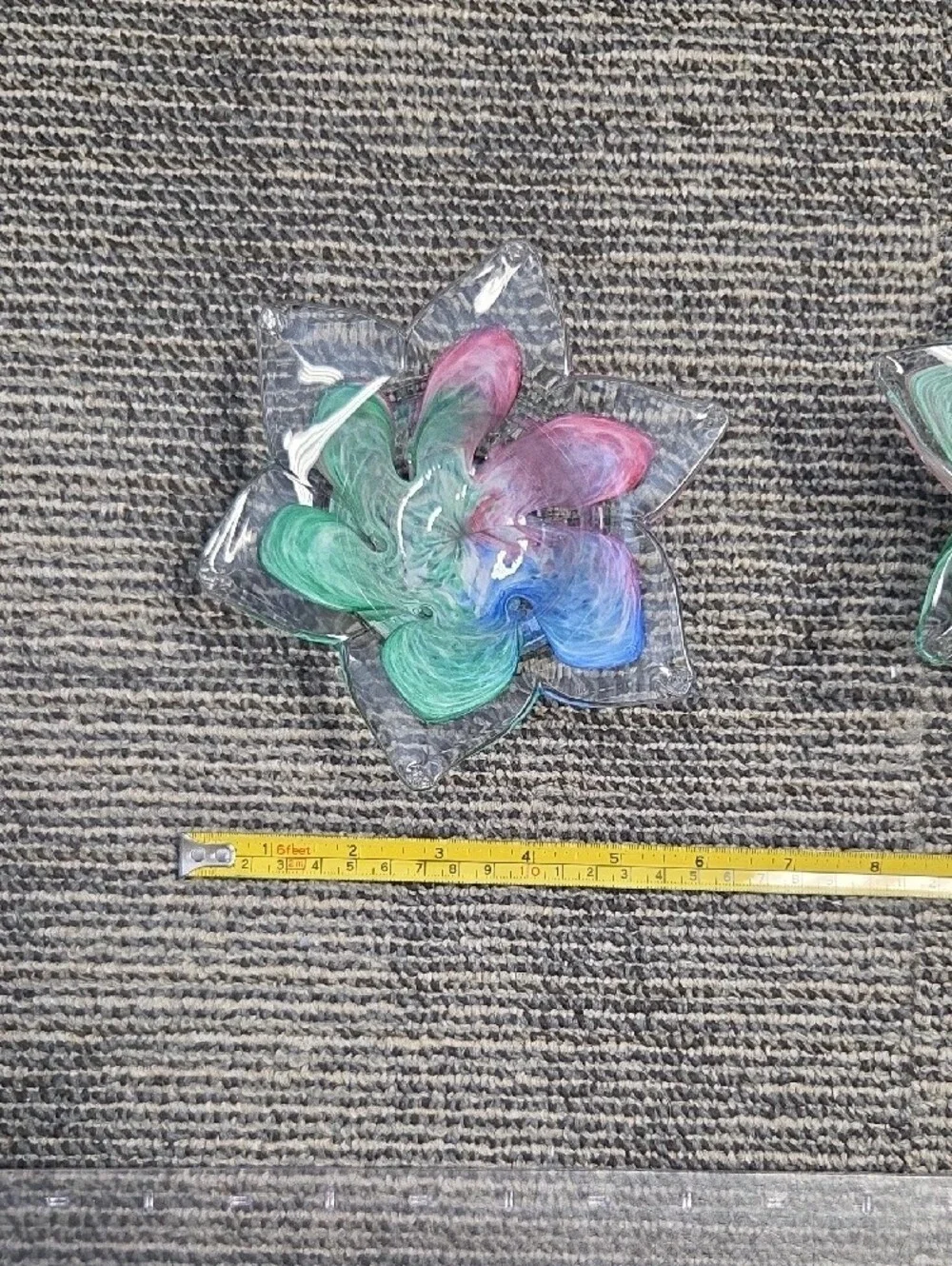 Murano Inspired Multicolor Swirl Glass Flower Candle Holders - Set of 2